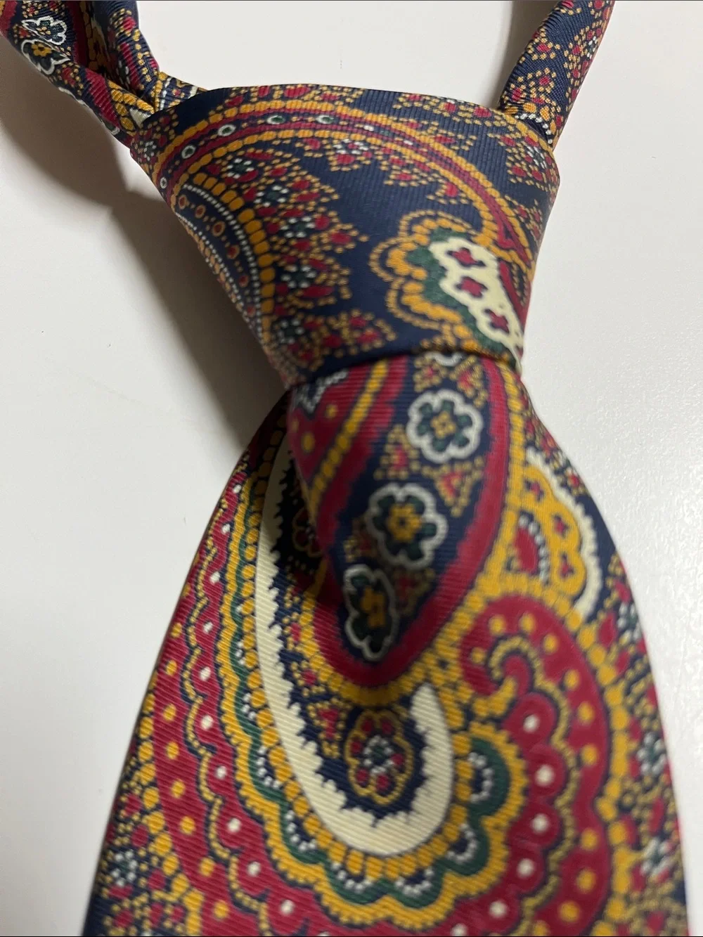 Polo Ralph Lauren vintage silk Paisley tie, red navy gold